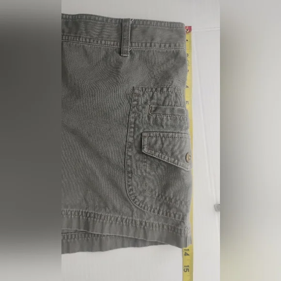 Vintage Y2K Bass Women's Cargo Shorts Green Size 6 Cotton Mid Rise - Picture 8 of 13